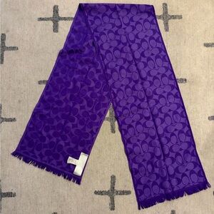 COACH Signature Purple lightweight wrap/scarf